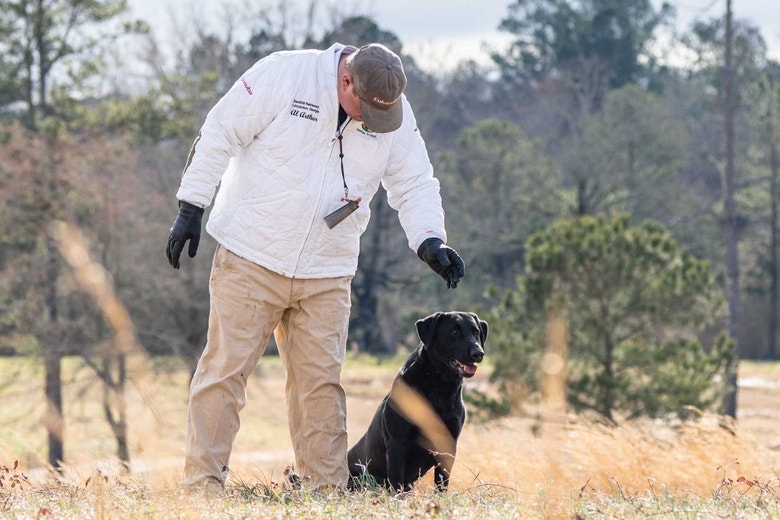 /sites/g/files/fnmzdf5906/files/2024-08/us-esd-champion-field-trial-dog-trainer-al-arthur-working-with-a-black-lab-in-a-field.jpeg