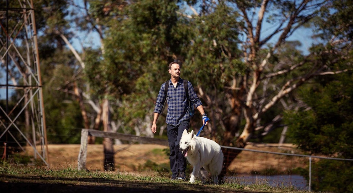Man walking his dog