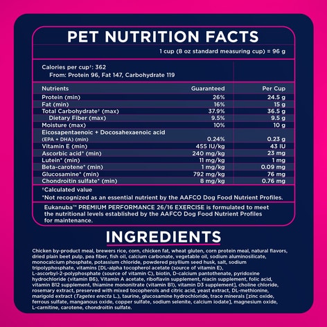 Premium Performance Exercise 26/16 Adult Dry Dog Food image 1