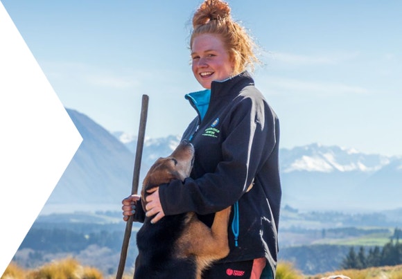 girl and a dog