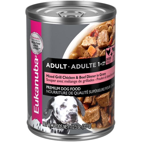 Eukanuba™ Adult Mixed Grill Chicken & Beef Dinner in Gravy Canned Dog Food, 12.5 oz, case of 12 image 1