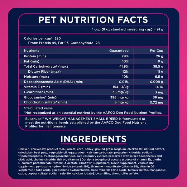 EUKANUBA WM Weight Management Small Breed Dry image 6